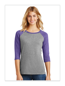 Womens Tri Blend 3/4 Raglan